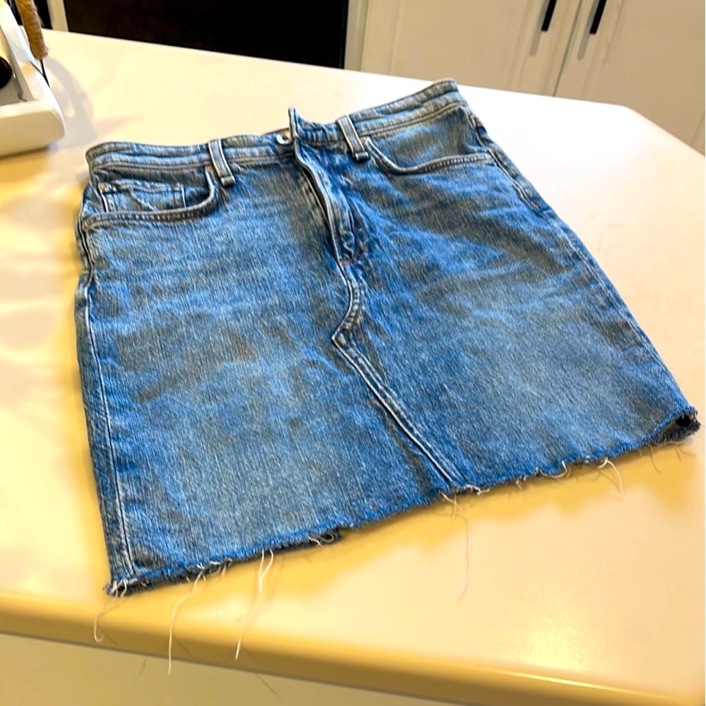 rag & bone Blue Denim Mini Skirt